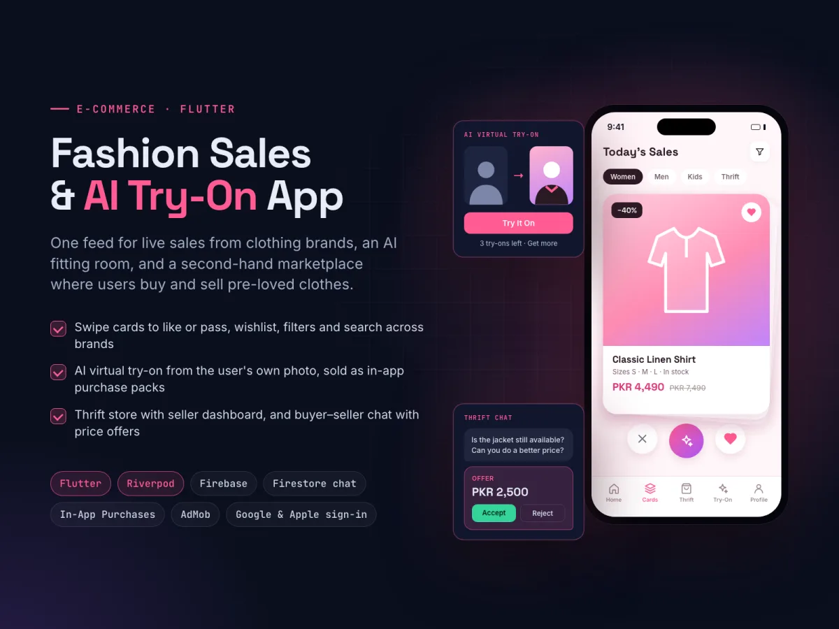 Fashion Sales & AI Try-On App poster