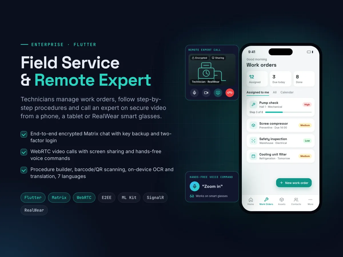 Field Service & Remote Expert App poster